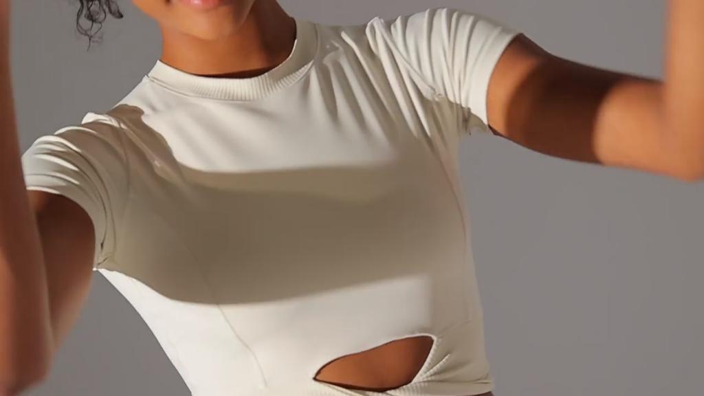 Auroth Dámské bezešvé tričko s krátkým rukávem na jógu, rychleschnoucí fitness crop top, elastické sportovní tričko do posilovny