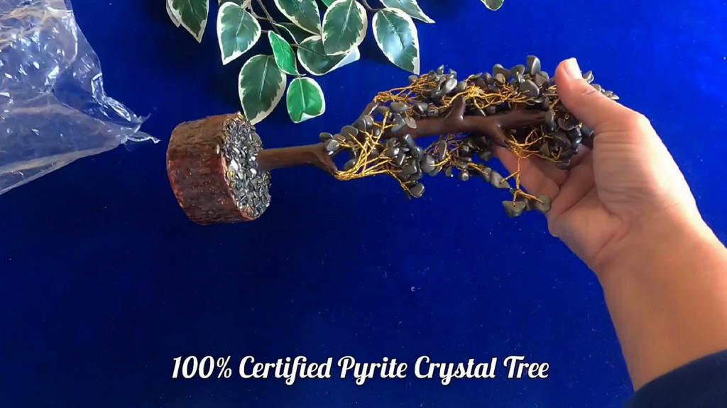Pyrite Crystal Tree for Money - Money Stone Tree for Wealth, Confidence, Vastu Correction, Positive Energy