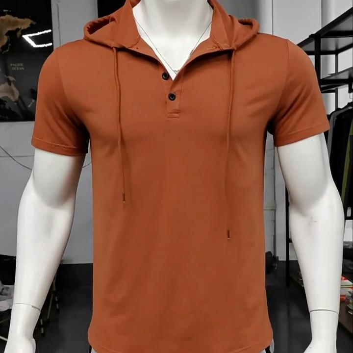 Men'S Sportswear Fitness Short-Sleeve T-Shirt Hoodie Top