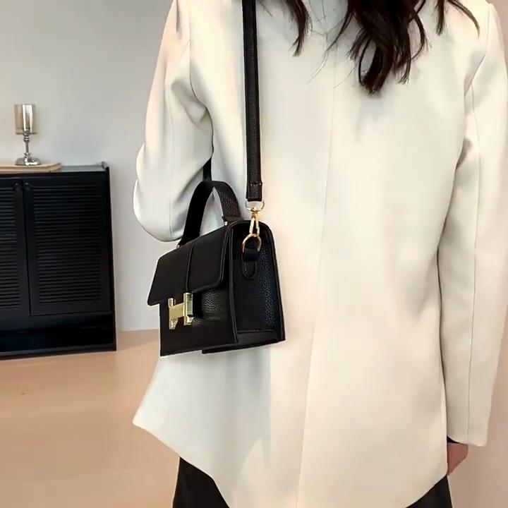 Lychee Pattern Portable Small Square Bag Women's 2024 New Fashion Shoulder Bag Texture Versatile Messenger Bag