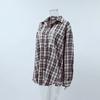 Women's Spring and Autumn Vintage Plaid Shirt, Featuring Long Sleeves A Loose Fit Single-breasted Design, and A Casual Style.
