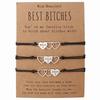 Best Bitch Kartenarmband mit Herzanhänger für Geschenke und Reiseandenken