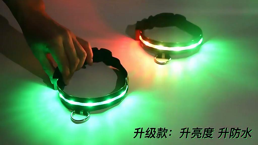 Pet Dog Collar Flashing Light Safety Light Nylon Comfortable Breathable No Neck Dog Supplies
