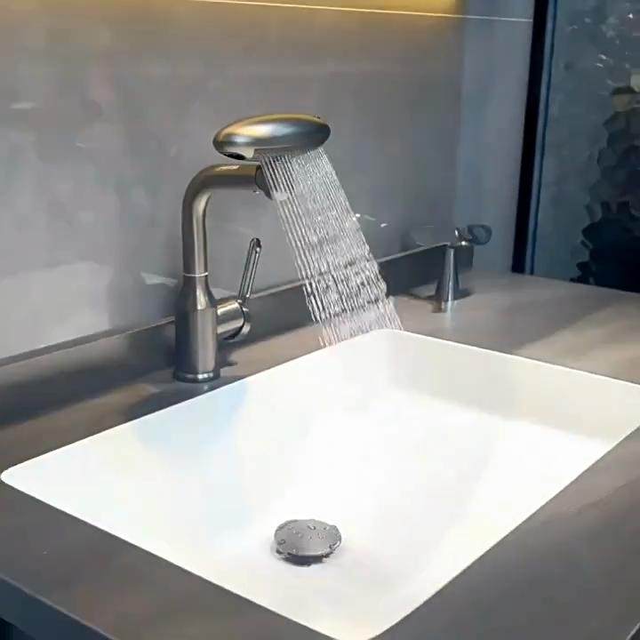 360° Rotatable Bathroom Faucet with 4 Modes | Swivel Spout Single Handle Basin Mixer Tap | Modern Chrome Vanity Sink Faucet for Washbasin