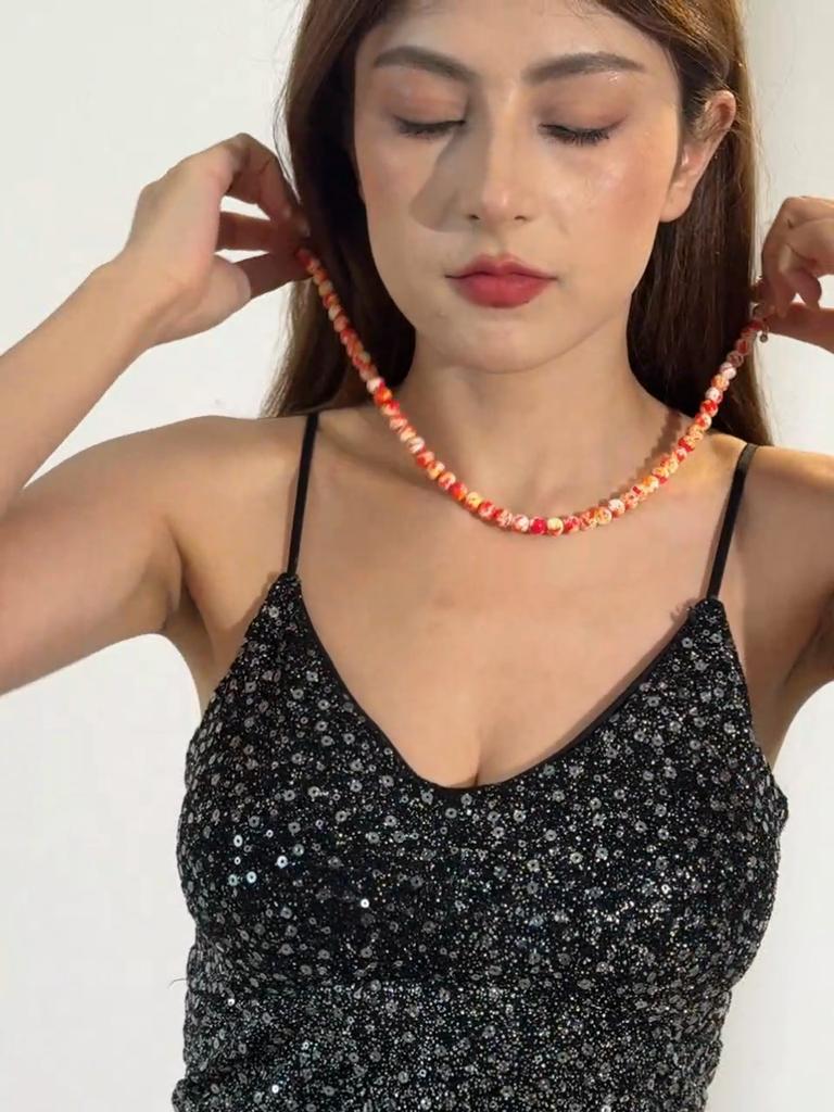 Halloween Creative Blending Style Imitation Turquoise Bead Necklace, Women's Jewelry Niche Design Necklace