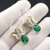 Chrome Diopside Gemstone 925 Sterling Silver Handmade Jewelry Drop Earrings 1.3" EE-155-5