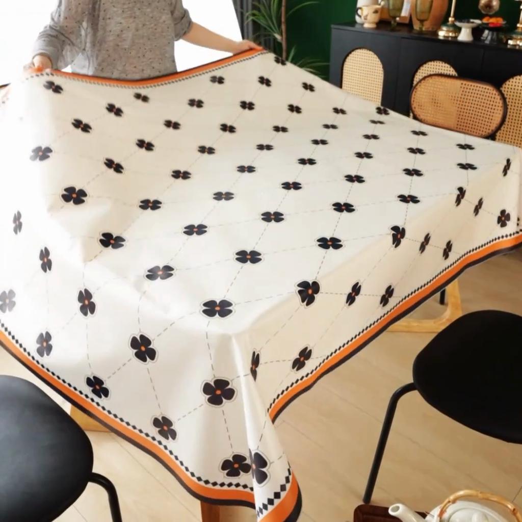 Špičkový lehký luxusní ubrus Vodotěsný, Odolný proti oleji, Žáruvzdorný a Bez praní PVC Jednoduchý ubrus Podložka na konferenční stolek