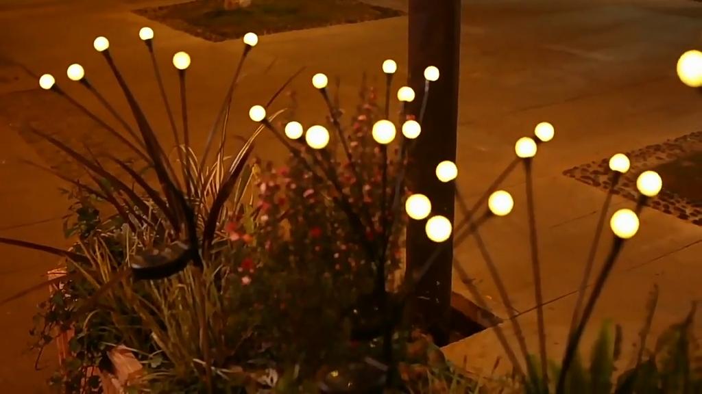 Garden Lights-New Upgraded Solar Powered Firefly Lights Outdoor Waterproof Vibran Garden Lights for Decoration