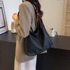 Vintage Large Capacity Tote Bag Women's Shoulder Bag Solid Color Crossbody Bag Soft Leather Underarm Bag