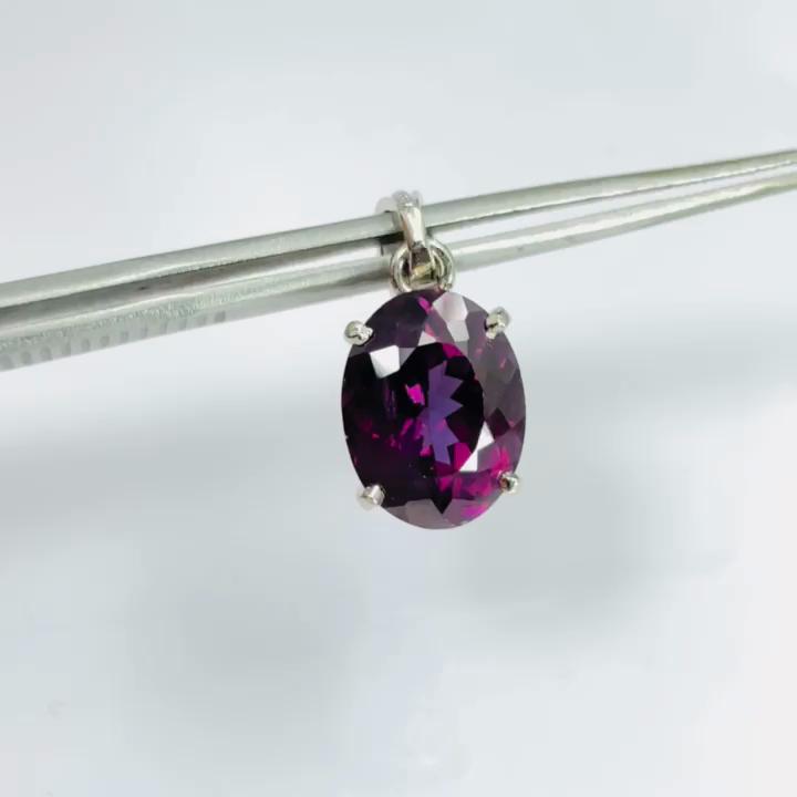 Natural 21.8 CT Purple Alexandrite Certified Gemstone Pendant 925 Silver