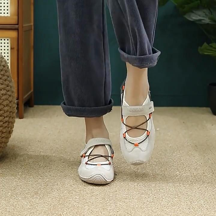 Johnature Breathable Mesh Sports Style Sandals Casual Versatile Soft Soled Women's Flat Shoes