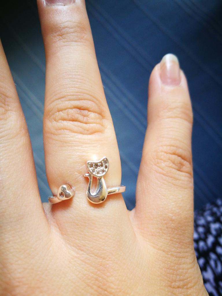 Plata 925 Anillos De Compromiso De Gato Grandes Anillos De Gato