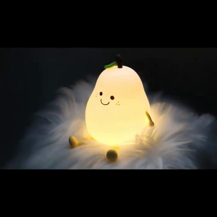 USB-wiederaufladbares Nachtlicht Birne Silikon Nachtlichter Berührungssensor Schlafzimmer Nachttisch Katzenlampe Mit Fernbedienung Für Kinder Baby Geschenke