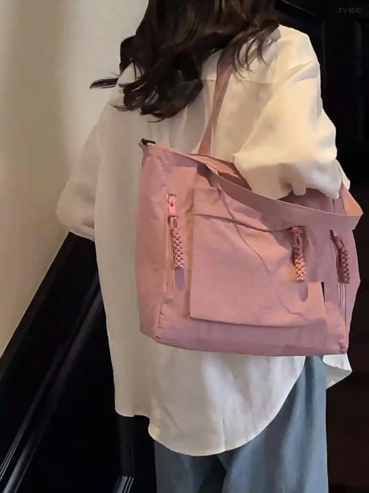 Fashion Casual Canvas Tote Bag Women's New Style Trendy All-match Large Capacity Underarm Bag Commuter Shoulder Bag