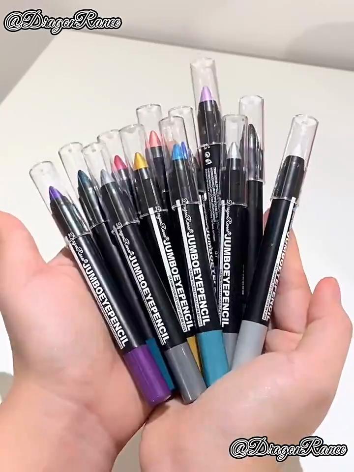 Kouřová tmavě zelená tužka na oční stíny Voděodolná perleťová 12 barev Kovový třpytivý zvýrazňovač očních stínů Pen Makeup Tool