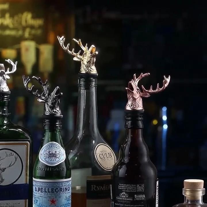 Detachable Deer Head Wine Pouring Cap Premium and Unique Bottle Stopper Bar Gathering Atmosphere Decoration Personalized Gift