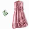 Vintage Summer A Line Dress With Tie Waist For Travel And Resort Wear