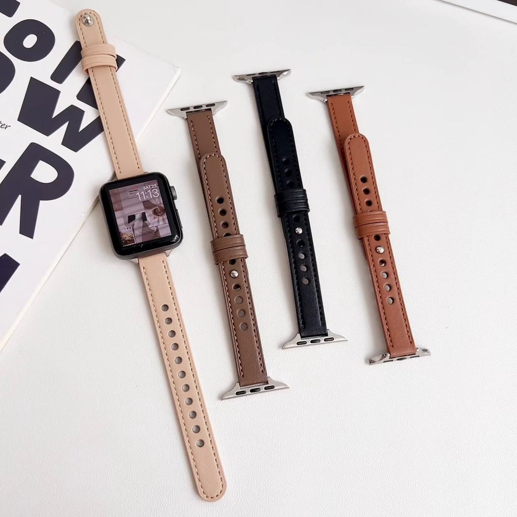leather Luxury strap for Apple Watch Band 10 9 8 7 46mm 42mm 41mm 45mm ultra 2 49mm44mm40mm 38 42mm iwatch Series 6 SE 5 4 3 strap