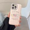 Plaid Pattern Cute Animal Phone Case Compatible and Suitable for iPhone15 14 13/12/11promax/xsmax/xr