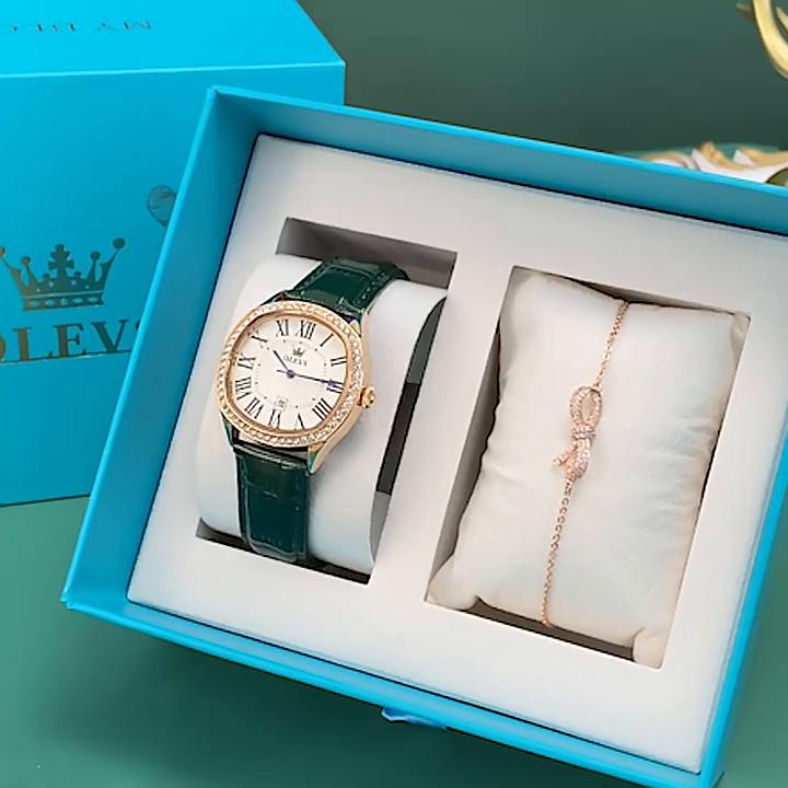 OLEVS Brand Watch Barrel-shaped Diamond-encrusted Shi Ying Ladies Watch Ladies Watch