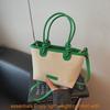 Boho Woven Tote Bag For Women With Zipper Closure For Casual Travel