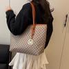 Womens Checkered Pattern Tote Bag With Soft Pu Fabric And Inner Pocket For Commuting