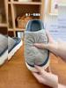 Down Cotton Slippers for Men, Anti Slip and Warm Home Waterproof Cotton Slippers for Women, Thick Soled Woolen Slippers for Home Use in Winter