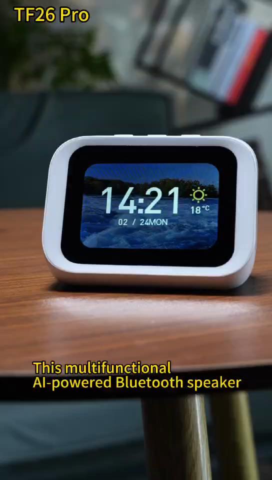 TF26 Pro Smart Speaker 4.0inches TFT Bluetooth Audio LED Display HD Hands-free Calling Playback Voice Assistant Multi-functional Device