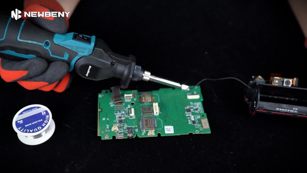 NEWBENY 30W Electric Soldering Iron Gun Welder Hot Air Gun Heating Welding Machine 400℃ Adjustable Temperature For 12V Battery
