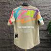 2024 New Summer Men's Pullover O-Neck Patchwork Printing Letter Loose Fashion Casual Comfortable Short Sleeve T-Shirts Tops
