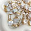 Natural Freshwater Pearl Irregular Gold Edging Single Hanging Style For DIY Necklace Bracelet Earrings Jewelry Making