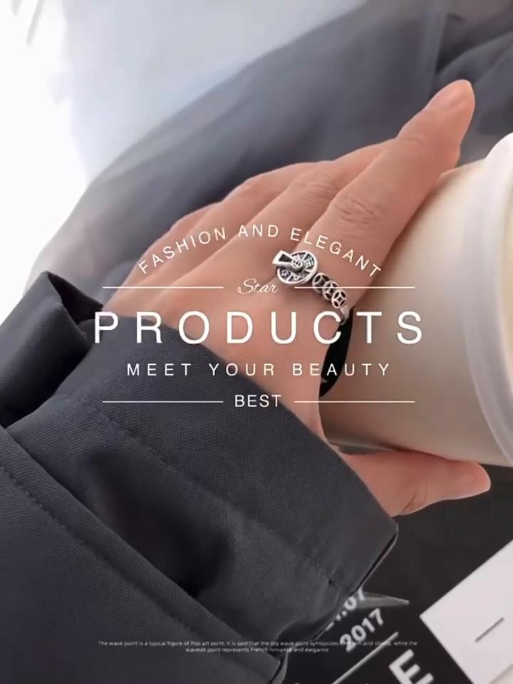 Rotating Ring Retro Open Coin Ring Ring