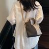 Large Capacity Bucket Bag Women's Commuter Shoulder Bag Color Bock Handbag