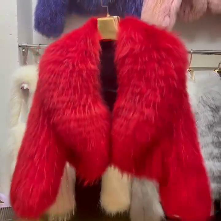 Real Raccoon Fur Coat Quilted Braided Large Lapel Fur Coat High Waist Short Style Youthful Temperament Winter Top
