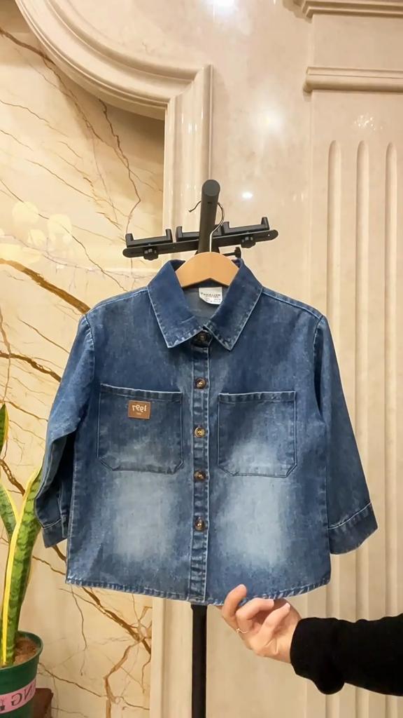 Boys Washed Denim Shirt Jacket Cotton Soft Casual Long Sleeve Spring Outerwear Fashion Clothing for Toddler and Kids