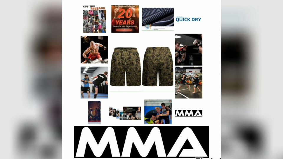 Camouflage MMA Muay Thai Kickboxing Boxing Shorts Sports Unisex Men Women Fitness Workout Quick Dry Print Elastic Waist Gym Fitness Training