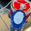 NATURAL Blue Topaz Pendant Oval 126.45 Ct Gems 925 Sterling Silver CERTIFIED My-402-k