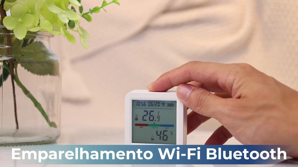 WiFi Tuya Temperatur- und Feuchtigkeitssensor, ein intelligentes, hintergrundbeleuchtetes Thermometer und Hygrometer für intelligentes Wohnen, unterstützt Alexa und Google Home.