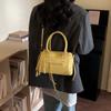 Borsa a Spalla Grande Capacità Monocolore Vintage