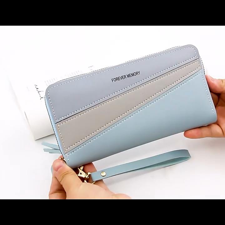 Splicing Women Wallets Cute Fashion Multifunctional Clutch Long Female Wallet Card Holder PU Leather Women's Purses