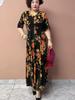 Summer Women's V-Neck Floral Dress Slim Fit Stretch Plus Size Dress Long Casual Dress