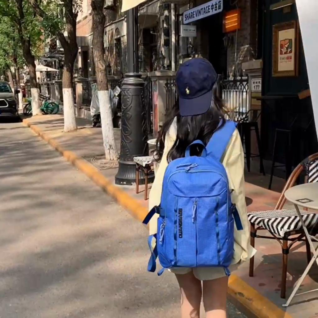 Women Lightweight Backpack Men Large Capacity Backpack Student Plaid Schoolbag