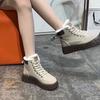 Winter High Top Velvet Boots for Female Students, Thick Soled Casual Warm Street Boots