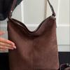 PU Suede Hobo Bag Women's Fashion Shoulder Tote with Soft Texture Casual Everyday Handbag