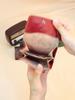 HUMERPAUL Ladies wallet first layer cowhide solid color convenient retro style short coin purse credit card storage leather solid color card case