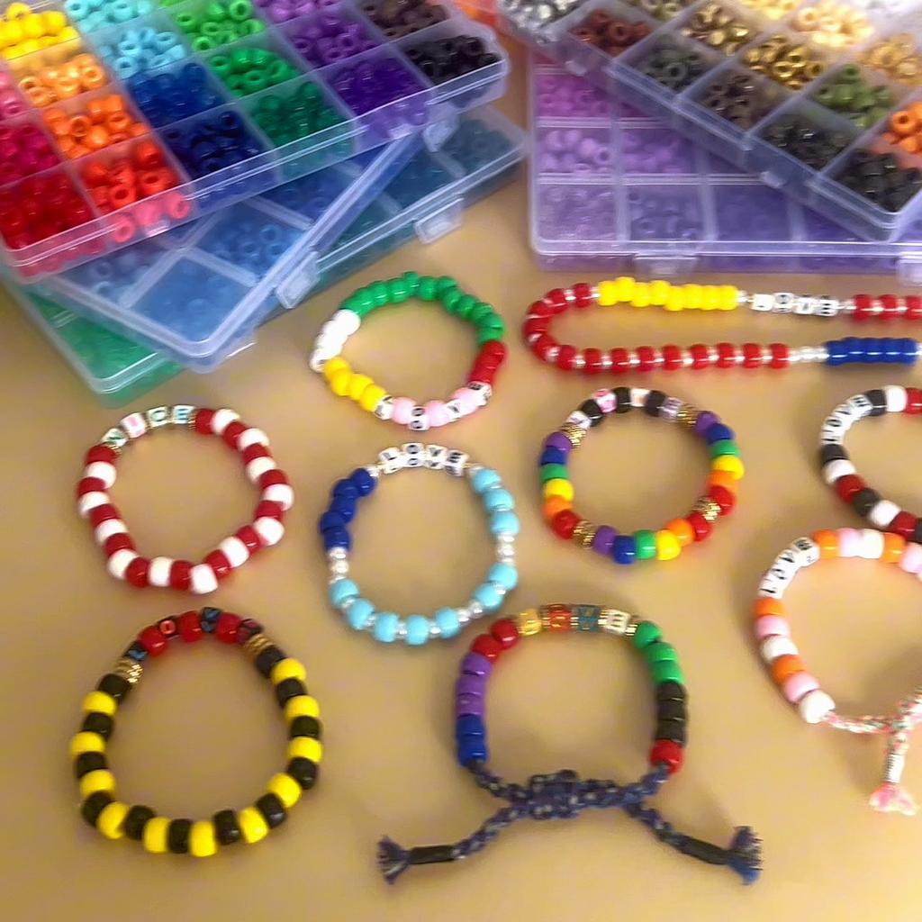 600Pcs Acrylic Beads For DIY Bracelet Necklace Jewelry Making Accessories