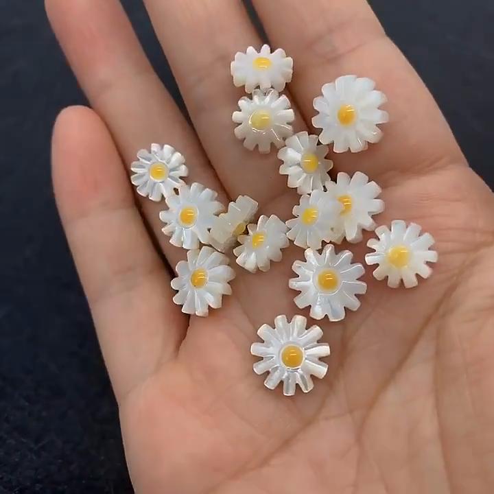 Mărgele Naturale din Scoici de Apă Dulce Floarea-Soarelui, Mărgele Libere Stil Marin de Vară pentru Accesorii DIY Colier Brățară, Confecționare de Bijuterii Creative de Crăciun