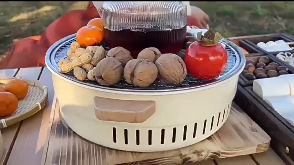 Pentole per la casa Barbecue Piastra Barbecue all'aperto Campeggio Forno Giardino estivo Griglia a carbone Barbecue circolare portatile