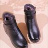 High Quality Fashion Winter BlackBoots Women Leather Warm Fur Ankle Boots Mother Outdoor Leisure Non-slip Snow Boots Woman Shoes