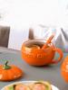 Pumpkin Creative Water Cup Ceramic Thermos Cup with Lid Exquisite Breakfast Oatmeal Cup Heat-insulating Scalding-proof Milk Cup